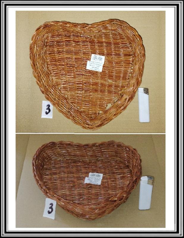 Prútený košík srdce č 3, 25x25x5 cm výška