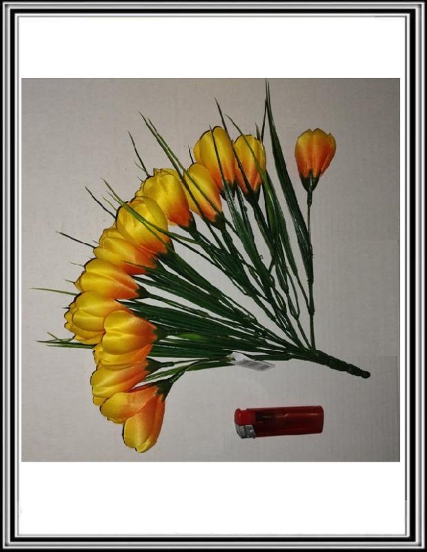 Kytička tulipánov  28 cm 12 kusov žlto oranžových