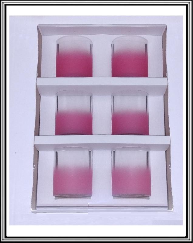Sklenené poháre na whisky Ružové 220 ml 6 ks