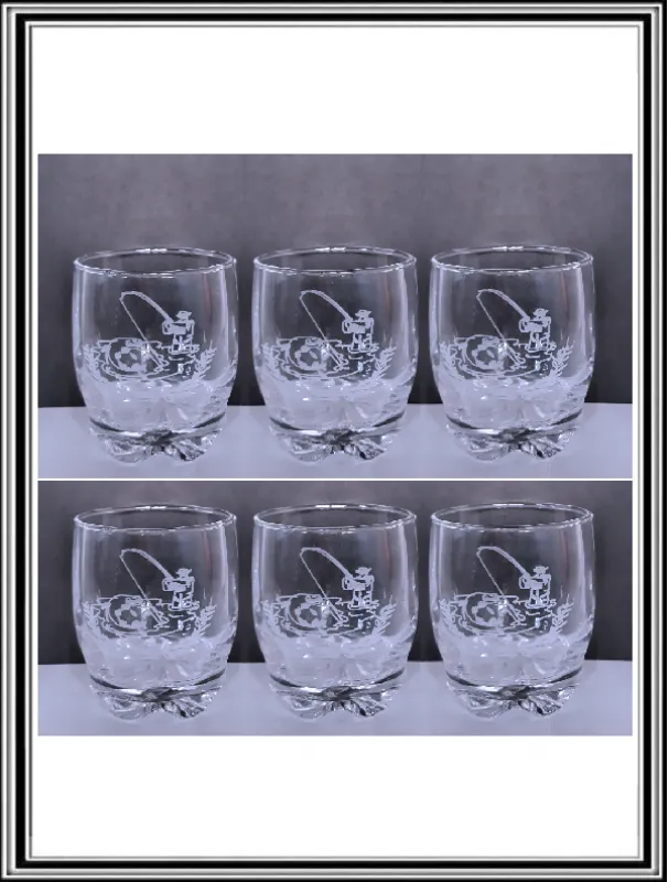 Gravirované - RYBÁR - 6 ks sadá whisky pohárov
