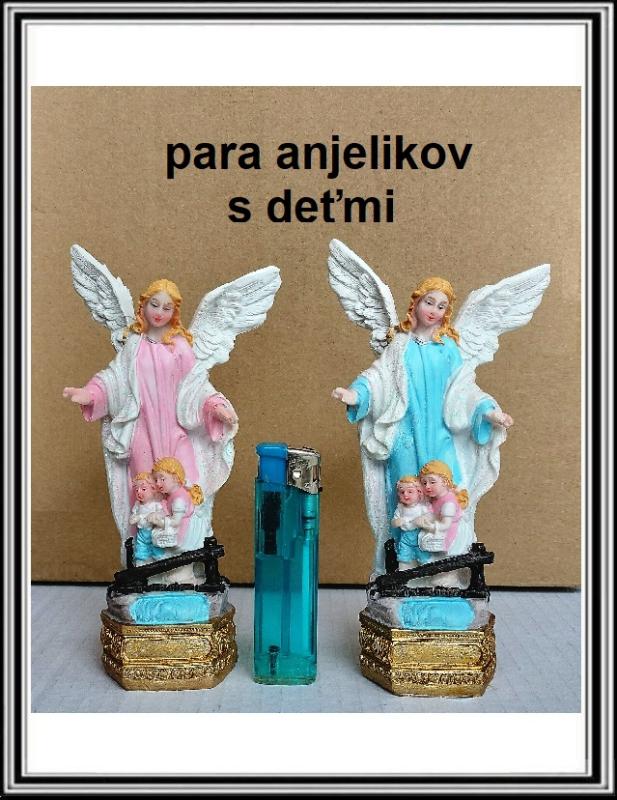 Anjelik strážny s deťmi - para 2 ks anjelikov - 15 cm