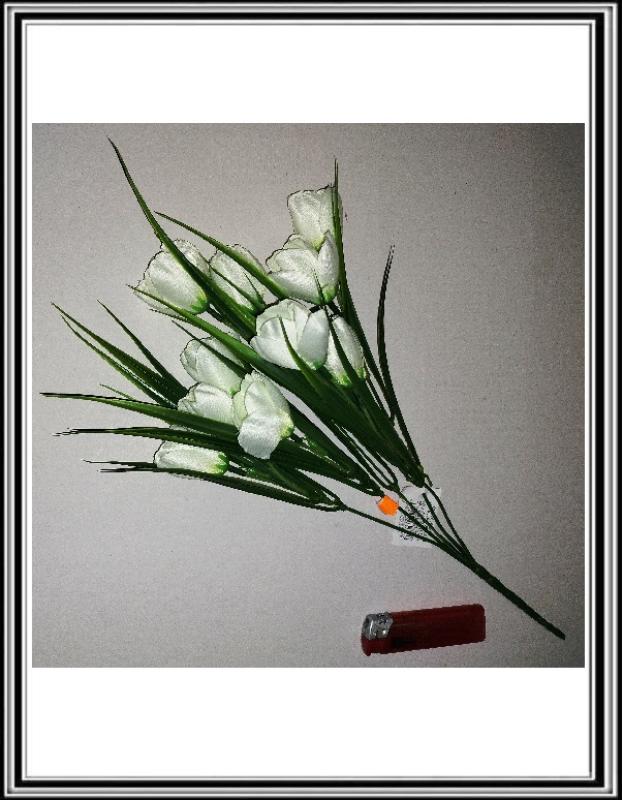 Umelá kytica 30 cm 10 hlav CV7855-MIX tulipány biele 5900290 752670