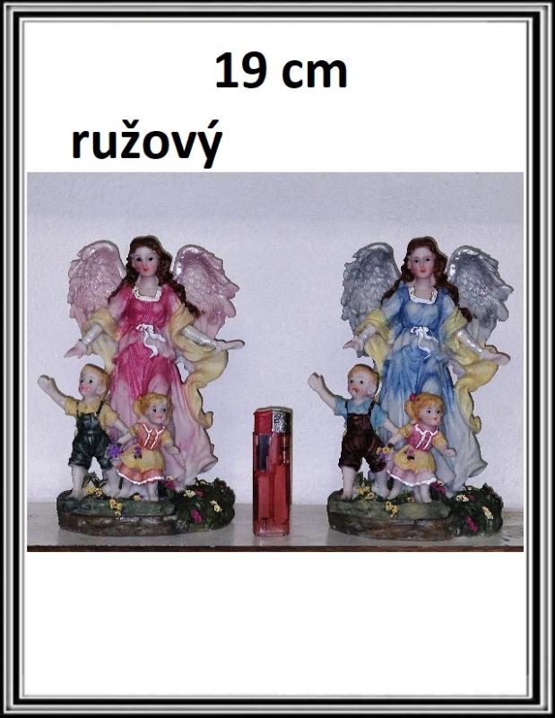 Anjelik s deťmi 19 cm ružový