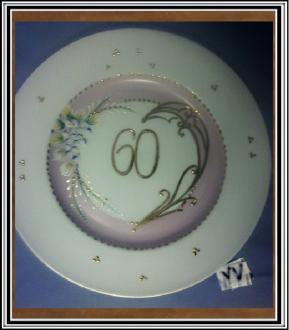 Výročný tanier veľký 60 - tka ružový