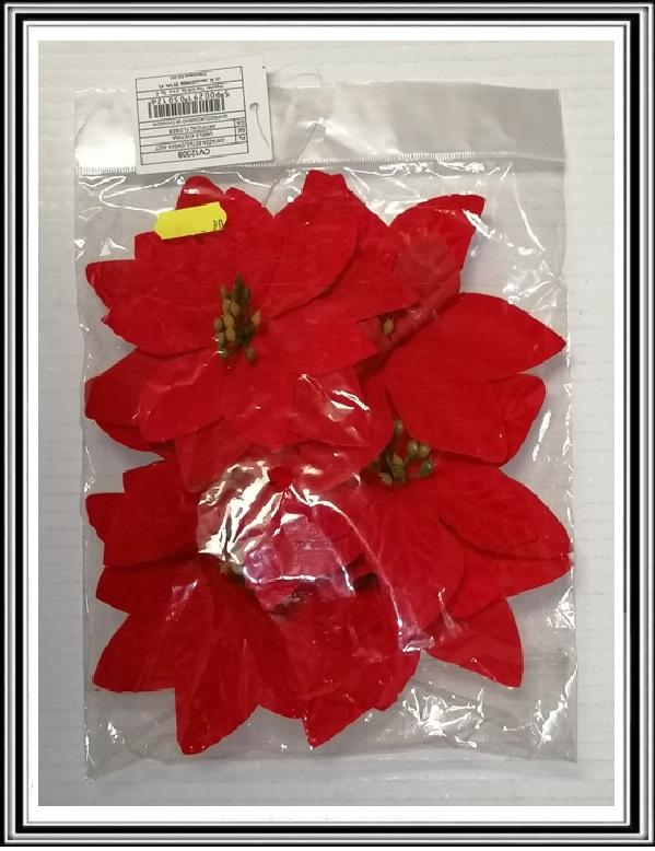 Sadá 6 ks Vianočných červených kvetov 13 cm č CV12308