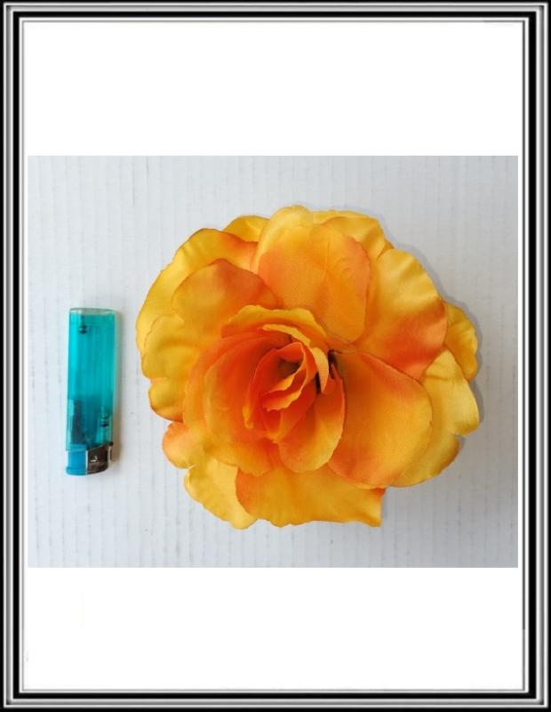 Hlavička kvetu Ruža VEĽKÁ  14 cm oranžová