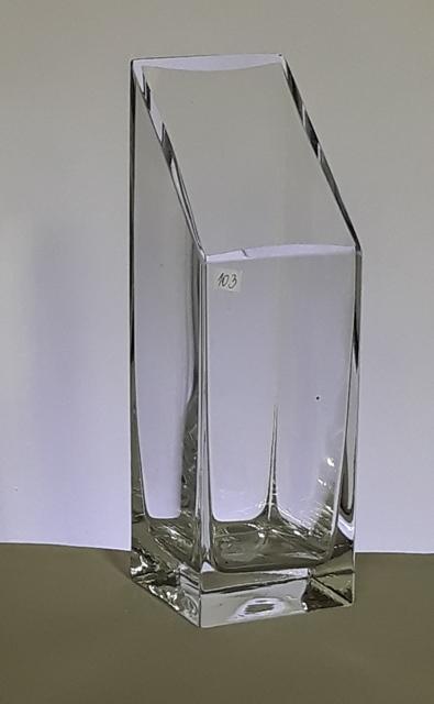 Sklenená váza č 103, kvadrat SKOS 8x8x25 cm
