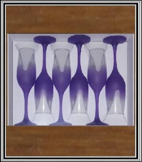 Sklenené poháre na šampus 6 ks - fialové