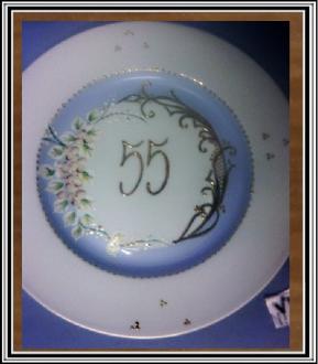 Výročný tanier veľký 55 - tka modrý