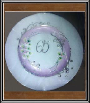 Výročný tanier veľký 65 - tka ružový
