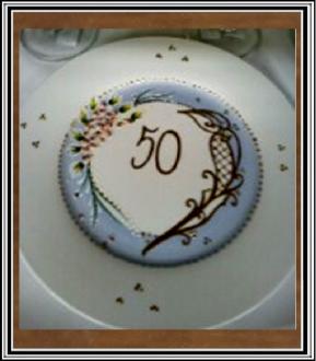 Výročný tanier veľký 50 - tka modrý