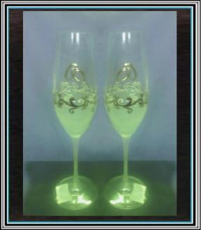 Sadá 2 ks svad- pohárov- vysoké-zelené- ornament
