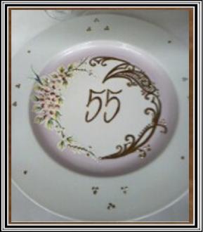 Výročný tanier veľký 55 - tka - ružový