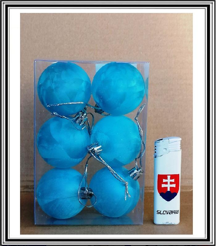 Modré - Sadá 6 modrých gúľ č XB136-03