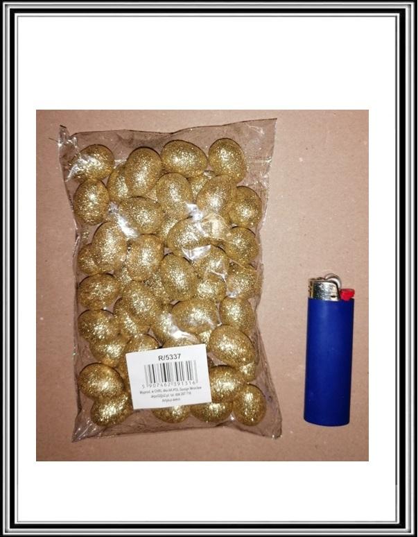 Sadá zlatých perleťových 2,5 cm vajíčok č R-5337