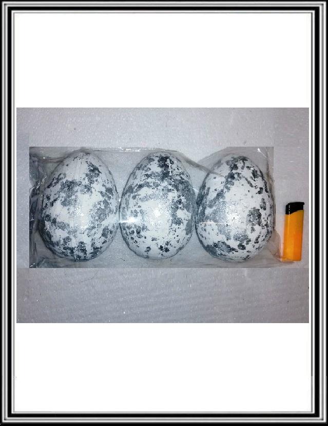 Sadá 3 ks 13 cm Polystyrénových vajíčok so striebrom JA-553WGS,