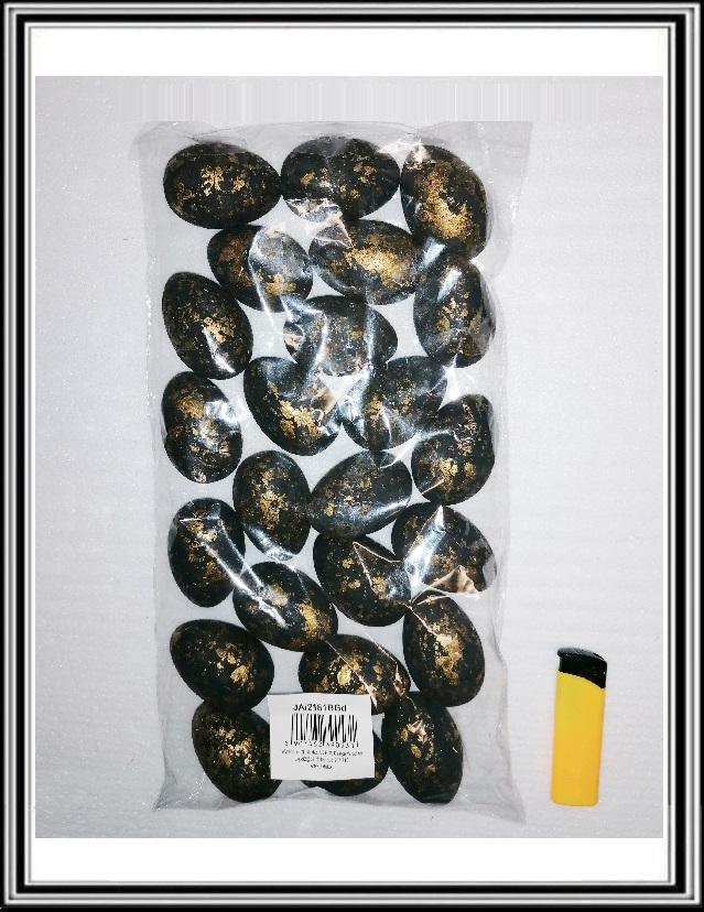 Sadá 24 ks 6 cm vajíčok JA-2181WGd, čierno zlaté