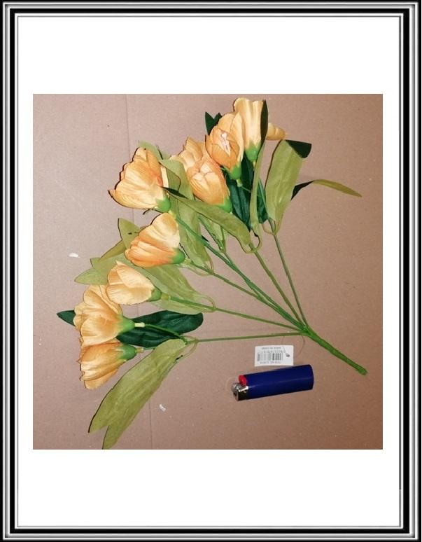A Umelá 10 hlavová 34 cm kytička oranžových tulipánkov č EJ0014 K 876771
