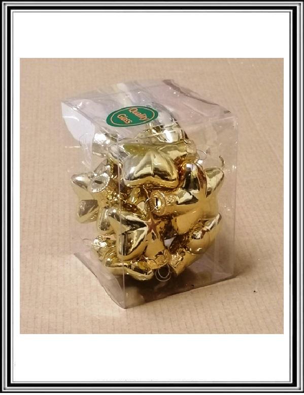 Zlaté - 
Sadá 12 ks, 4 cm zlaté sklenené hviezdičky 103146