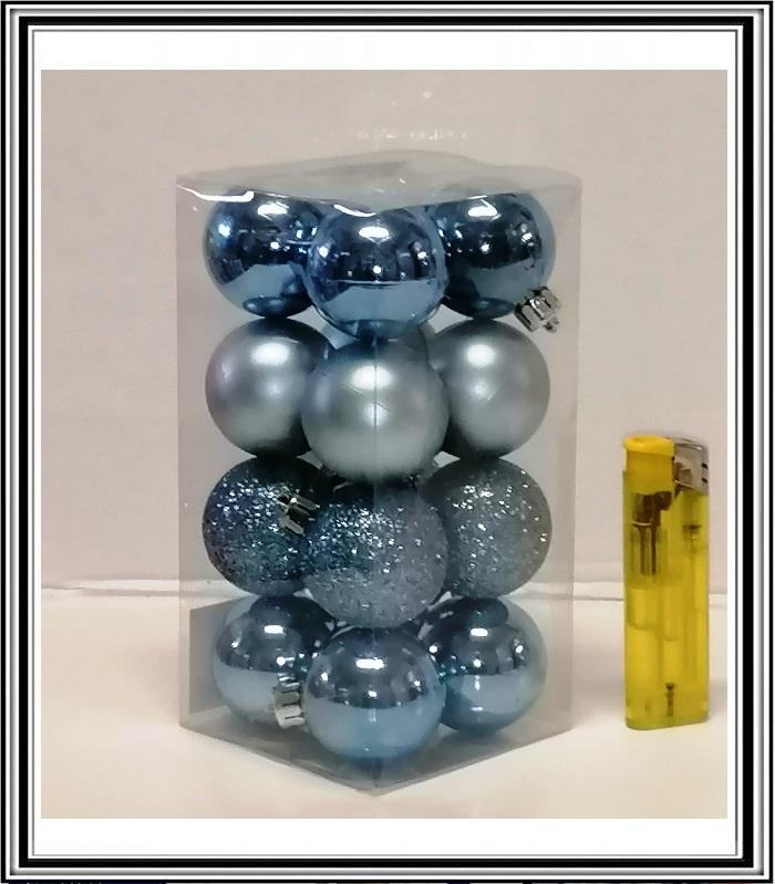 Modré - Sadá 16 ks 3 cm Svetlo modrých gúľ č GIF 2411