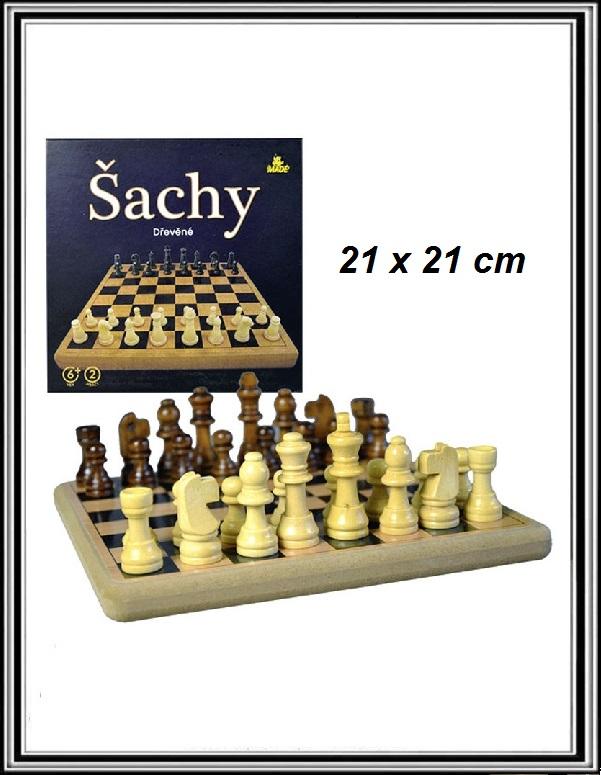 Hra Šachy drevené deluxe  21x21 cm