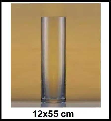 Sklenená váza 12x55 cm