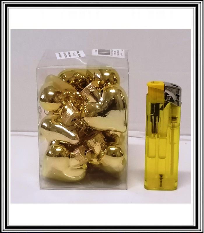 Zlaté - Sadá 12 ks Zlatých srdiečok 4,5 cm č 110043