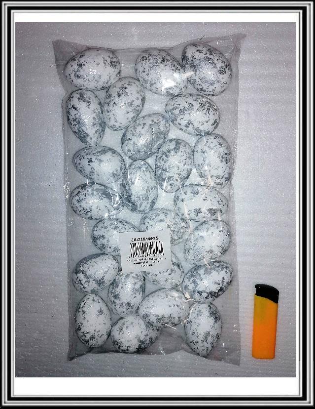 Sadá 24 ks 6 cm vajíčok JA-2181WGd,bielo strieborné