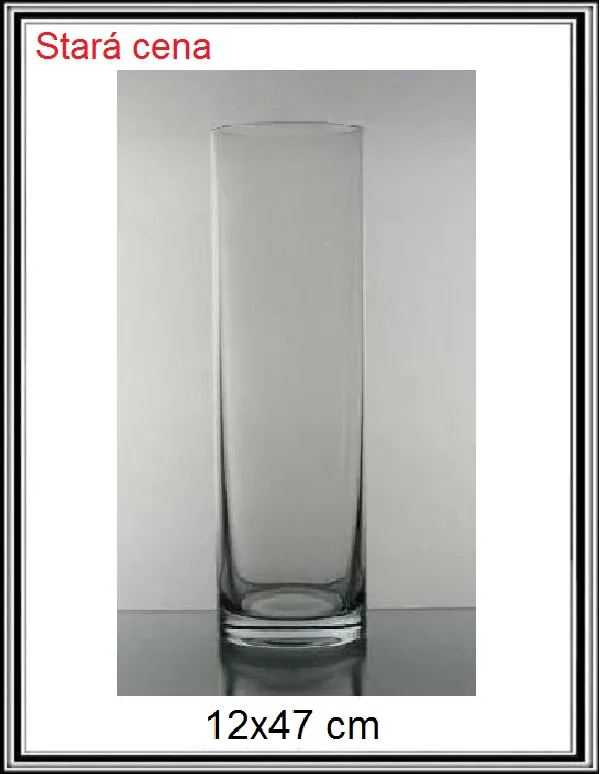 Sklenená váza 12x47 cm  nebrusená