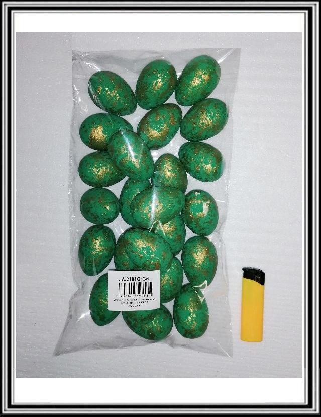 Sadá 24 ks 6 cm vajíčok JA-2181WGd, zeleno zlaté
