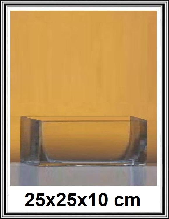 Kvader - Sklenená váza kváder č 23 LA27-229E,  25x25x10 cm