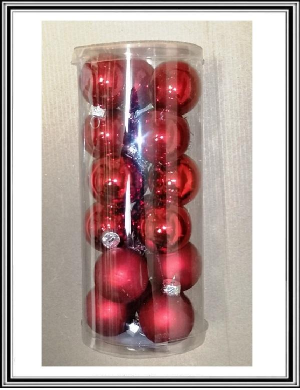 Červené - 
Sadá sklenených 18 ks, 4 cm červených gúľ č TG52872-13