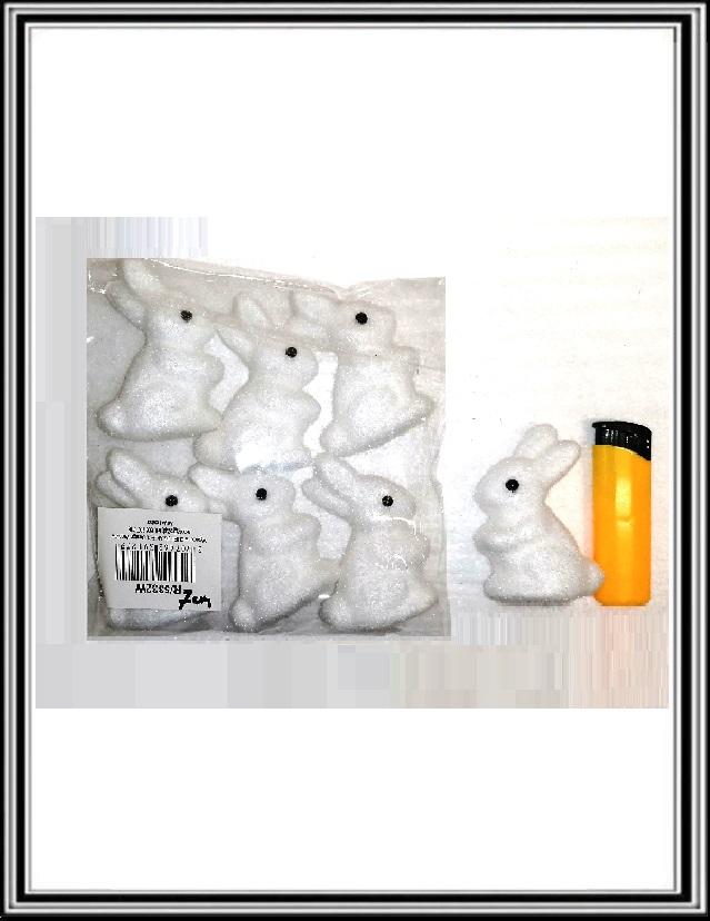 Plyšový zajačik 8 cm R-5332B biely,kus 0,97€