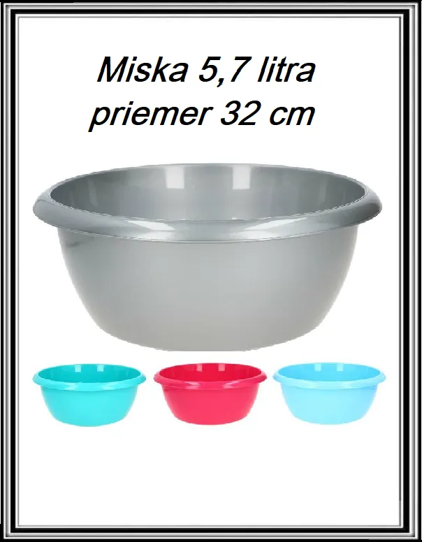 Kuchynská miska 5,7 litra priemer 32 cm č PL20-0656