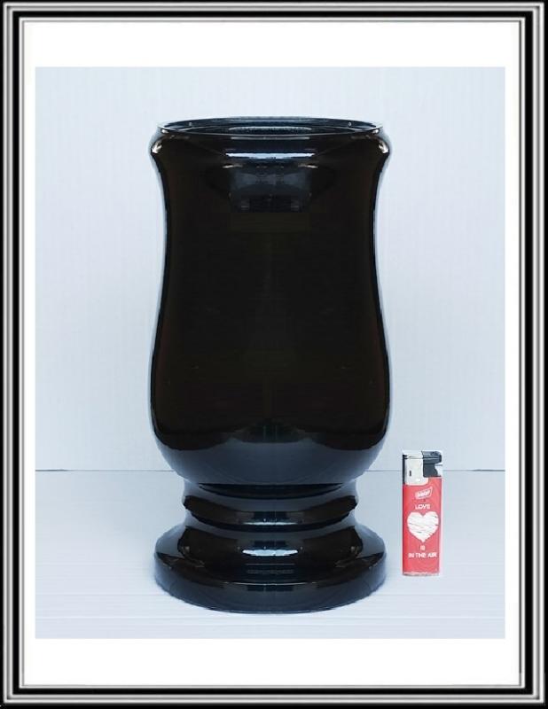 Kamenná váza na hrob 28 cm čierna 200019