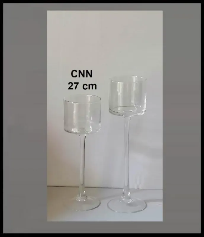 Sklenený svietnik CNN  27 cm