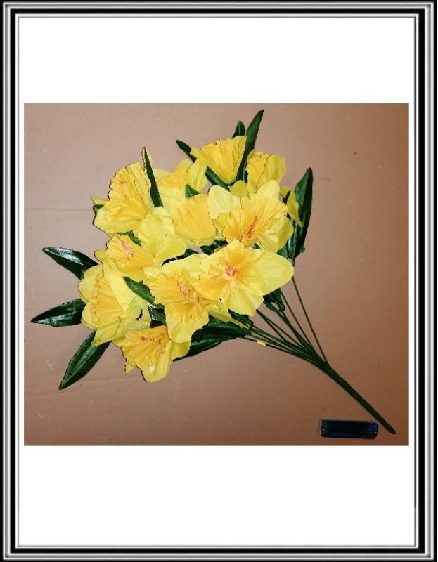 Umelá kytica 12 hlav NARCIS MAXI 52 cm K 490189 žltý