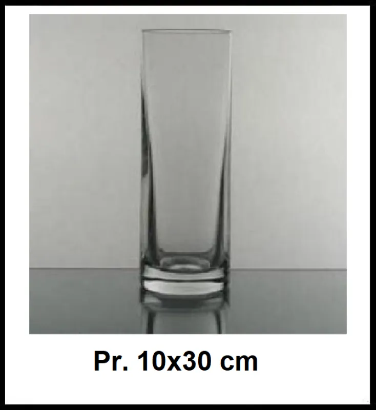 Sklenená váza 10x30 cm, tenšia - nezabrúsená  E005-0300-000