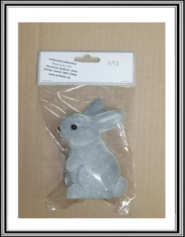 A Zajačik plýšový - sivý 10,5 cm č K 911755