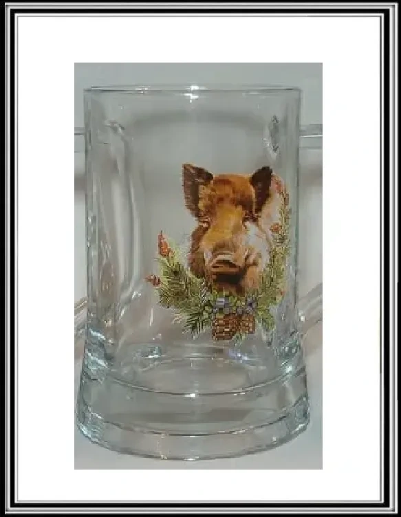 Hrubý pollitrový krígeľ s poľovníckym motívomdiviak - sú dalšie Zvery