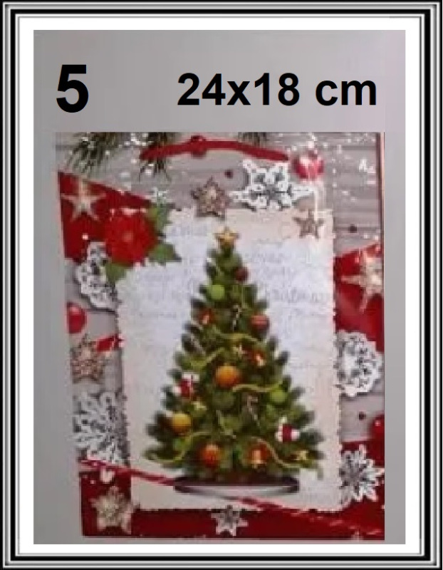 Vianočná darčeková taška 24x18 cm č 5