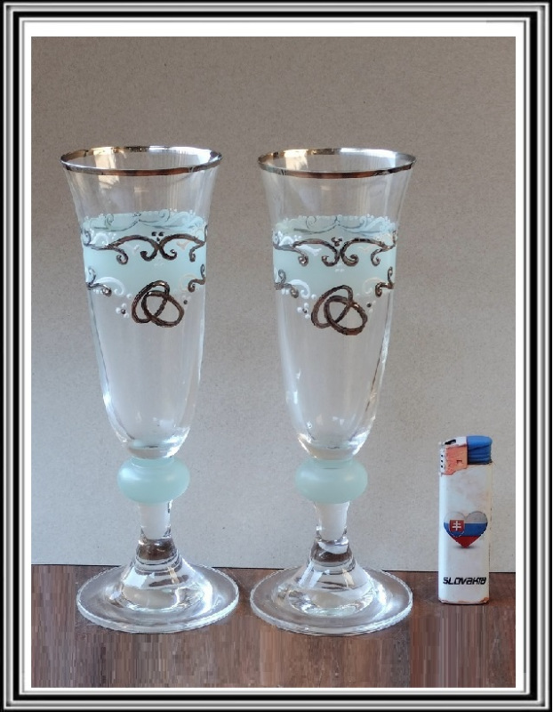 Sadá 2 ks svad- pohárov KRISTY - hladké - tirkisové