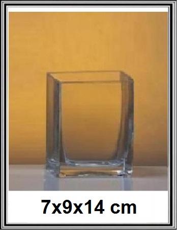 Kvader - Sklenená váza kocka 7x9x14 cm č LA17-279A