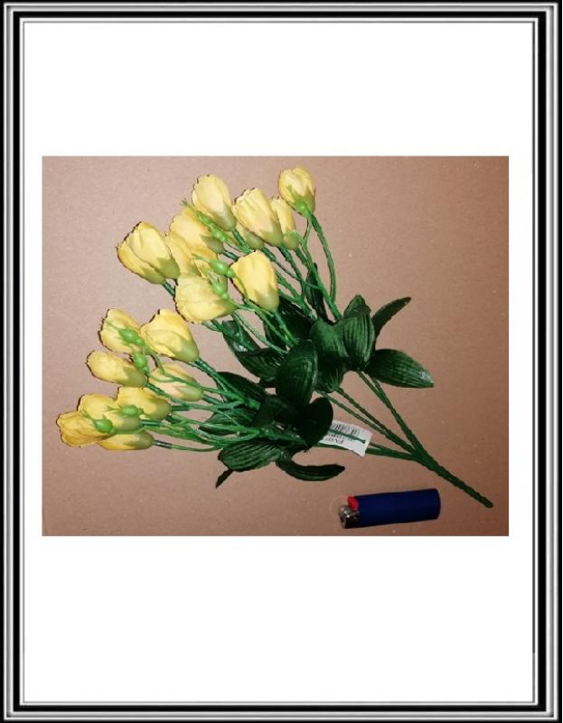 Umelá 35 cm kytička žltých tulipánkov č EV67