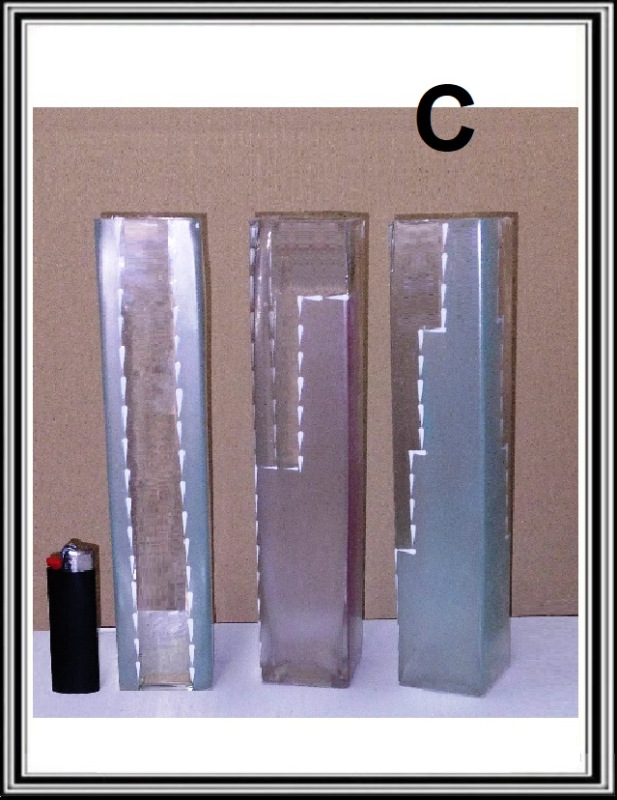 Sklenená váza hranatá 25 cm ručne maľovanéC