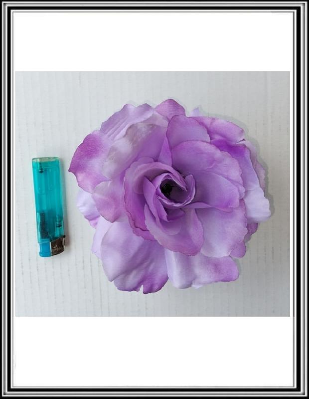 Hlavička kvetu Ruža VEĽKÁ  14 cm sv. fialová