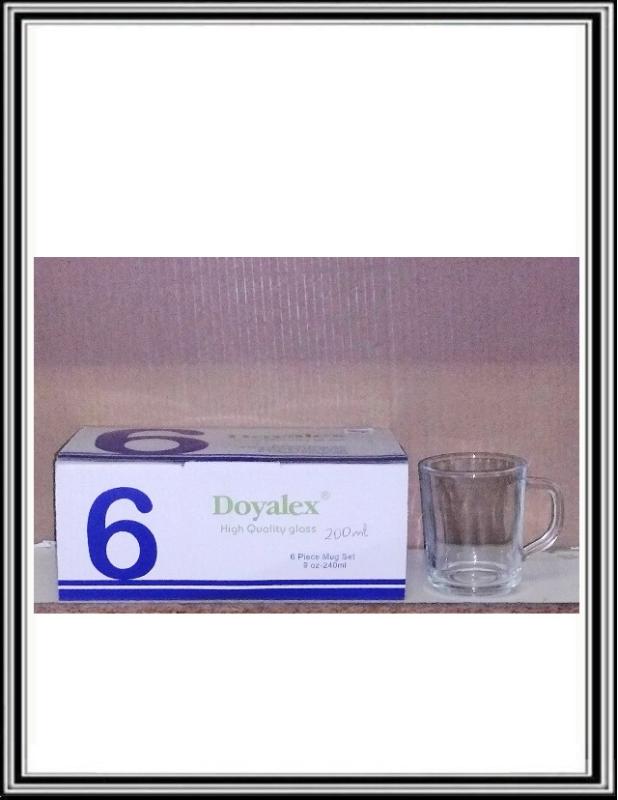Sadá 6 kusov 200 ml sklenených hrnčekov