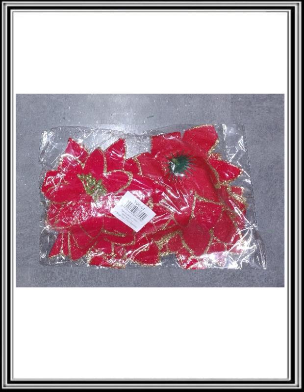 Vianočný kvet  - rúža červená so zlatým okrajom  Y06-1 ,