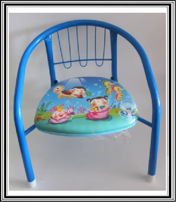 Detská železná stolička  34x34 cm č. 10101 MODRÁ