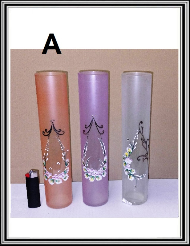 A Sklenená váza priemer 5,5 x 27 cm ručne maľované A